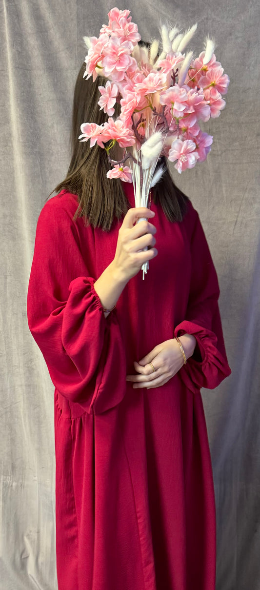 Ballon Abaya + Khimar Rot