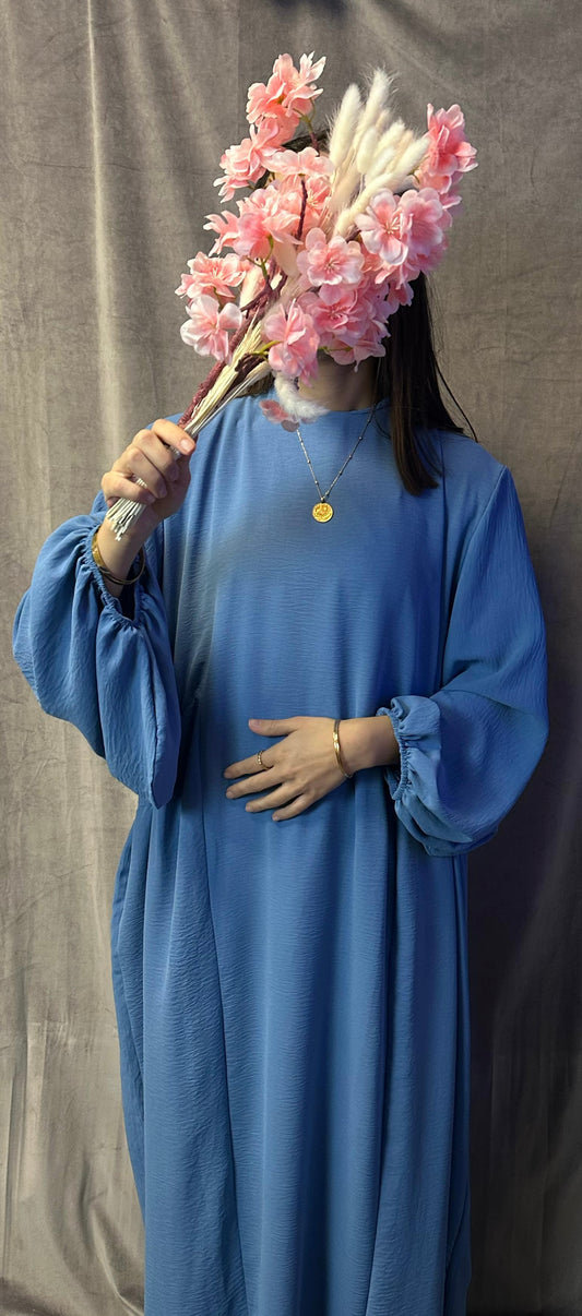 Ballon Abaya + Khimar Blau