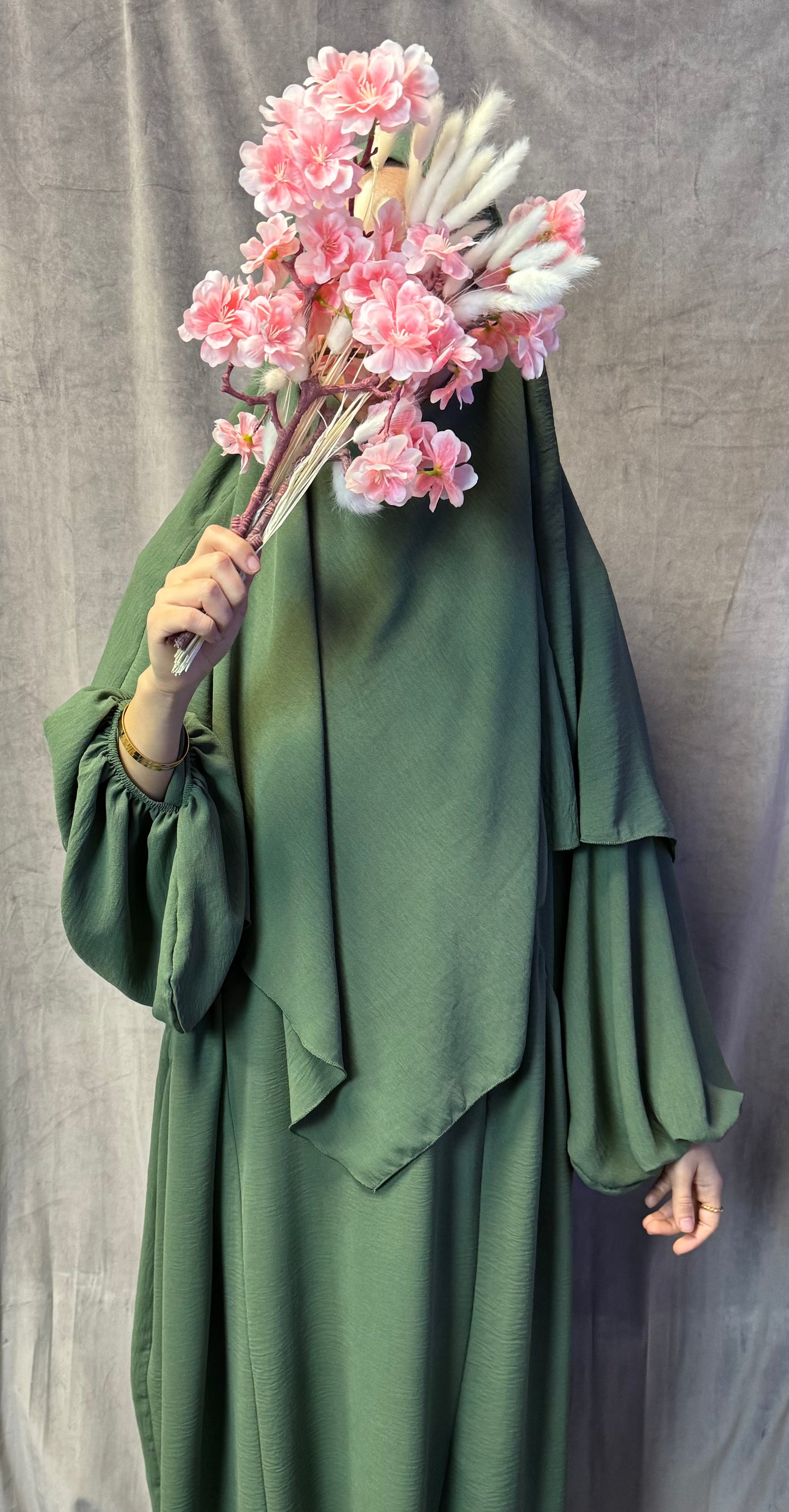 Ballon Abaya + Khimar Grün