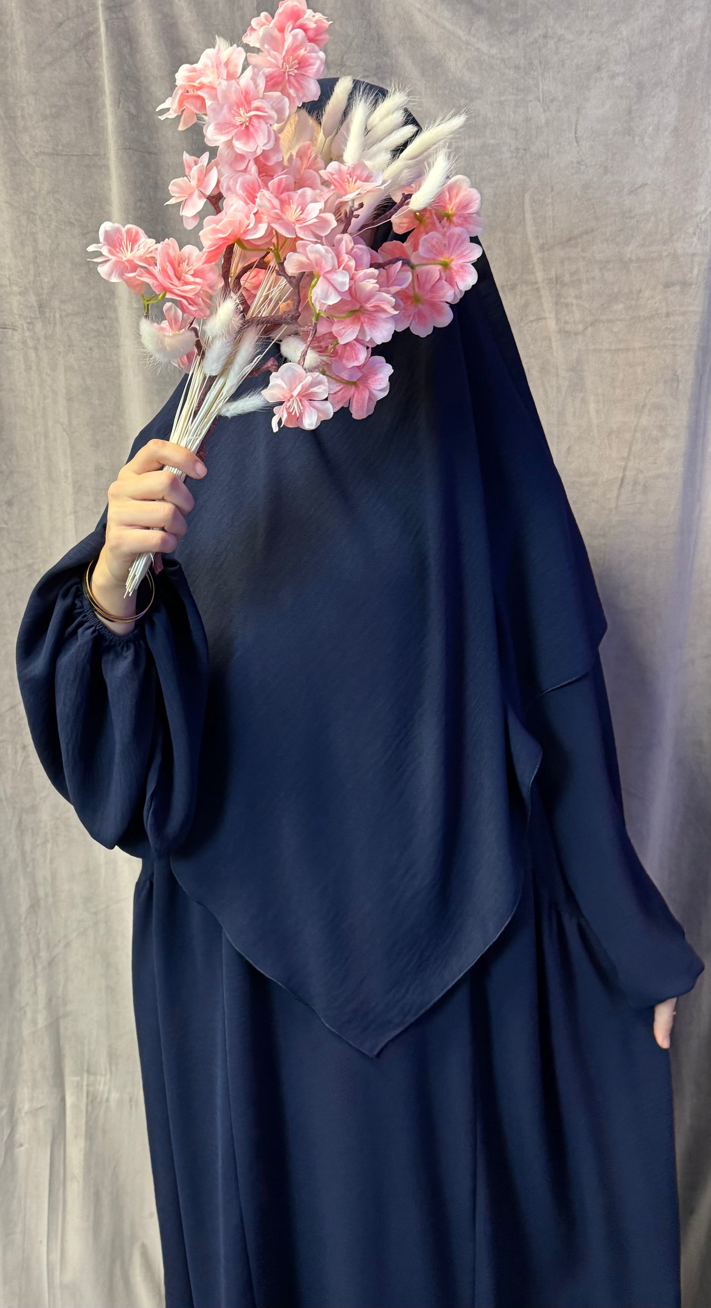 Ballon Abaya + Khimar Dunkelblau