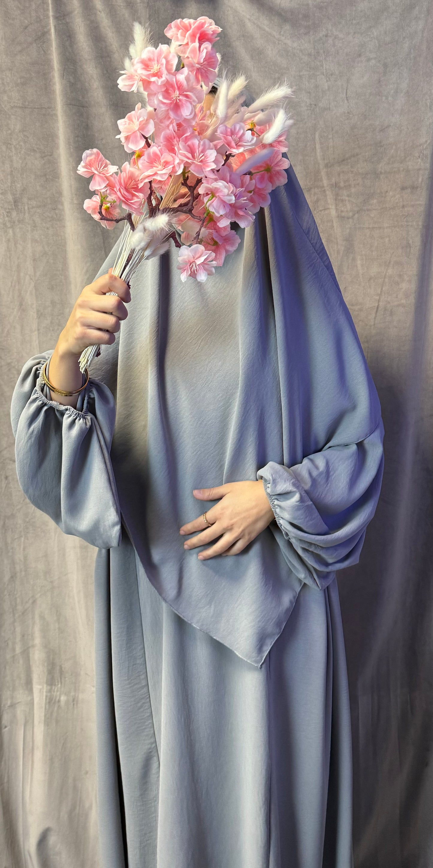 Ballon Abaya + Khimar Grau