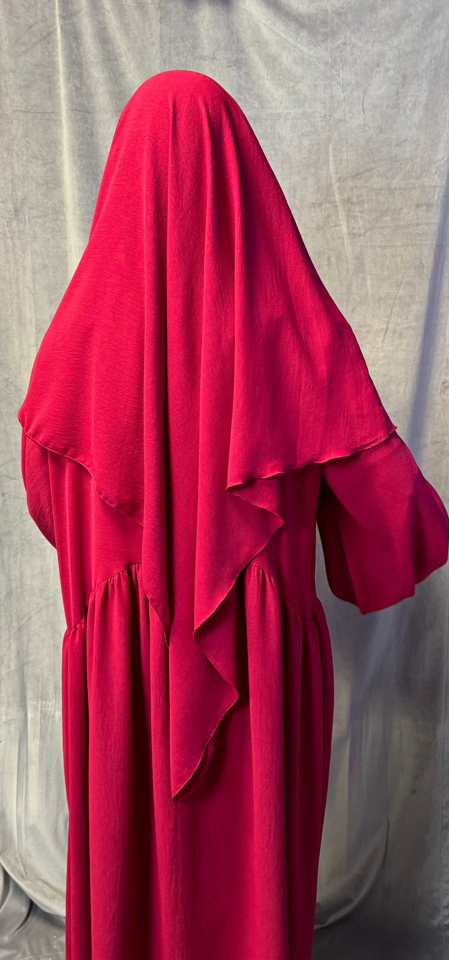 Ballon Abaya + Khimar Rot