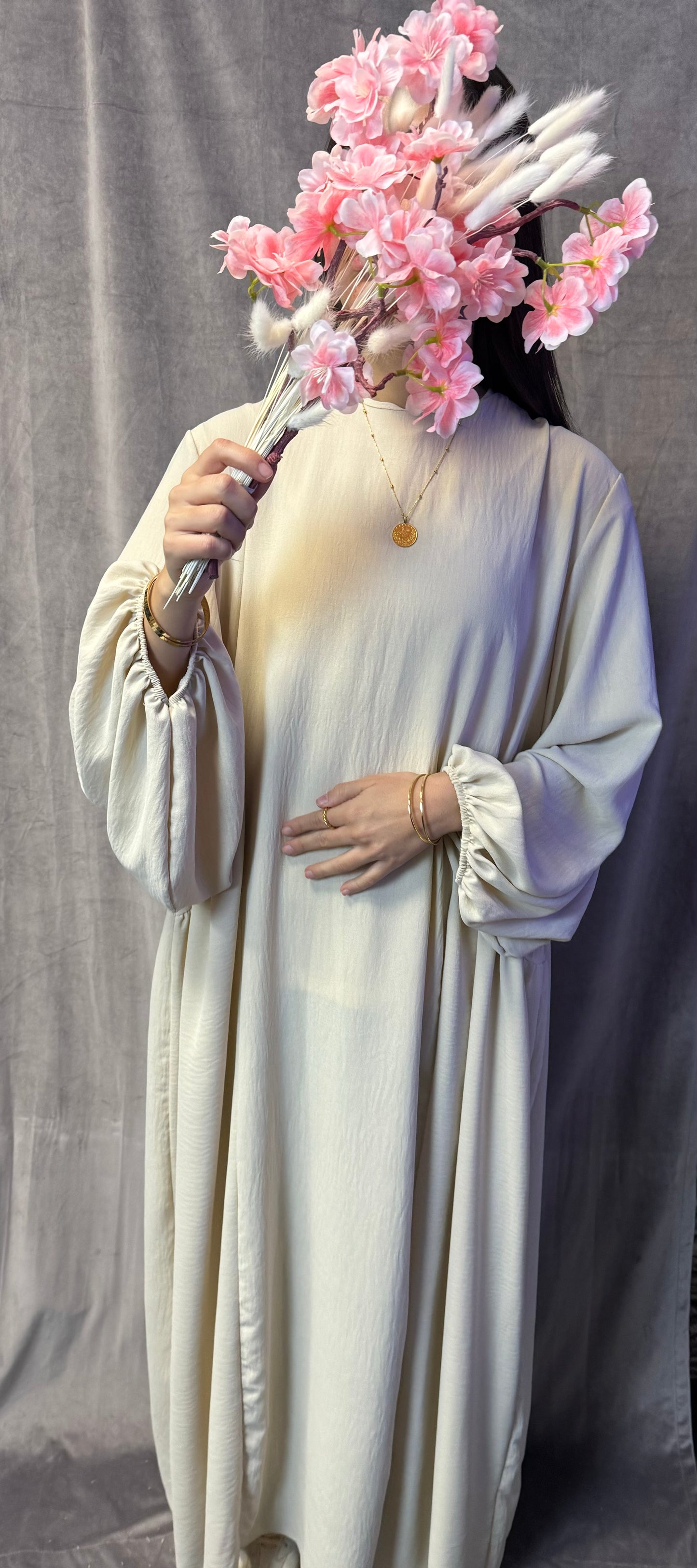 Ballon Abaya + Khimar Beige