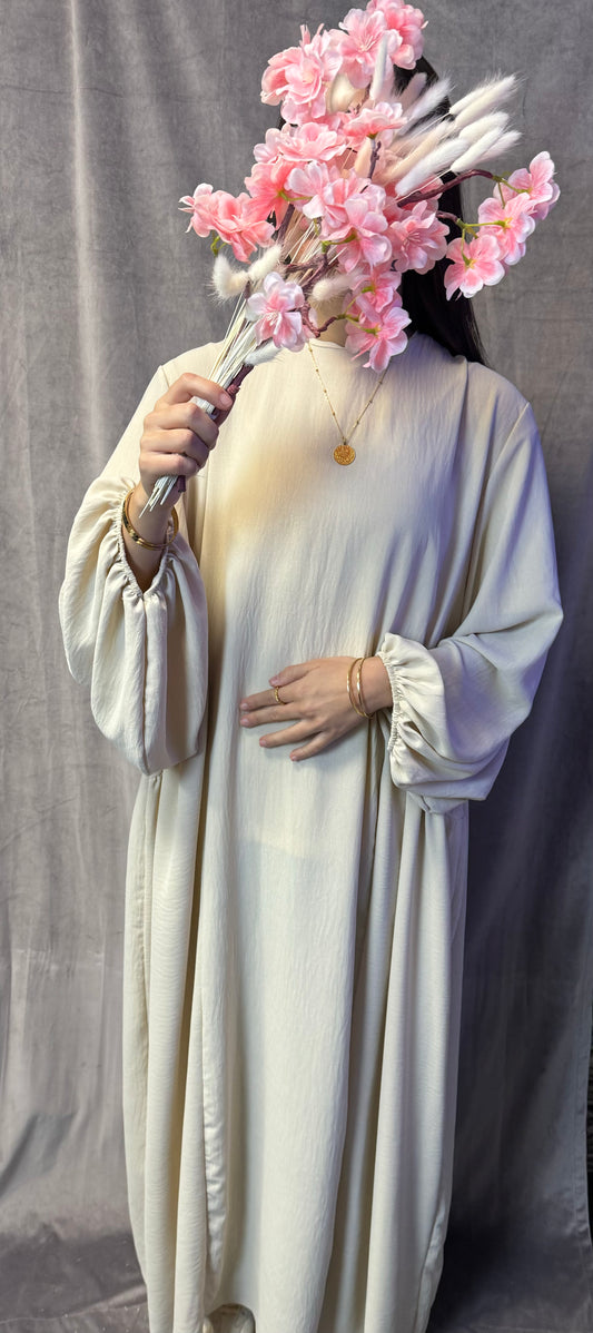 Ballon Abaya + Khimar Beige
