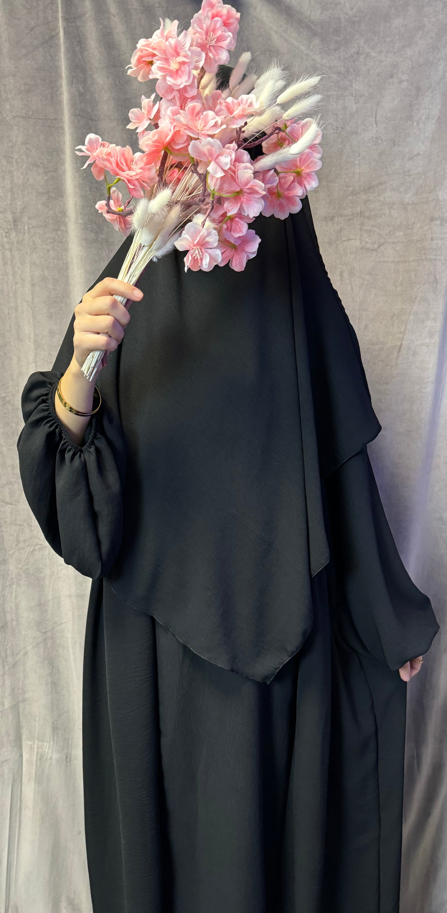 Ballon Abaya + Khimar Schwarz