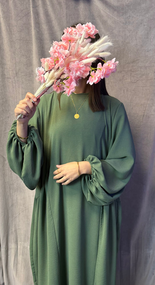 Ballon Abaya + Khimar Grün