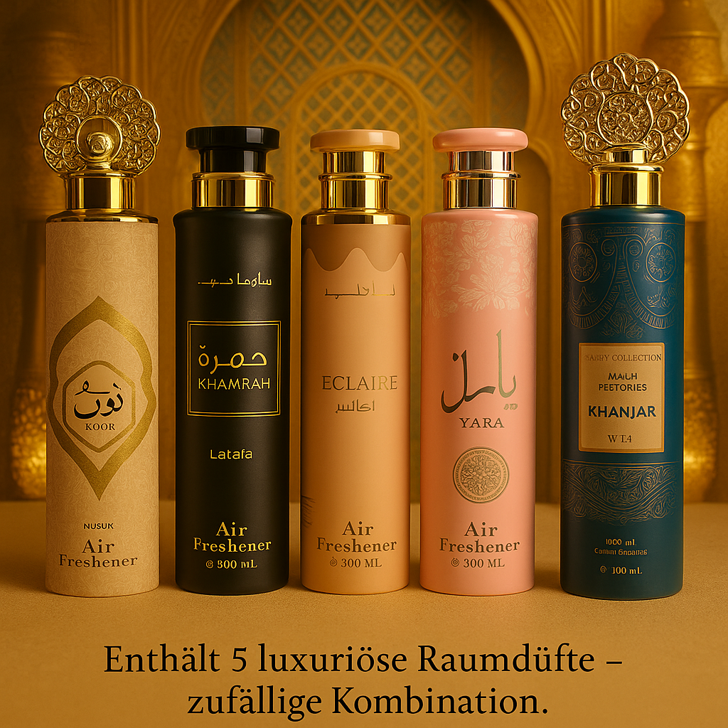 Raumduft Set 5x 300 ml – Zufällige Marken &amp; Duftrichtungen (Gesamt 1,5 Liter)