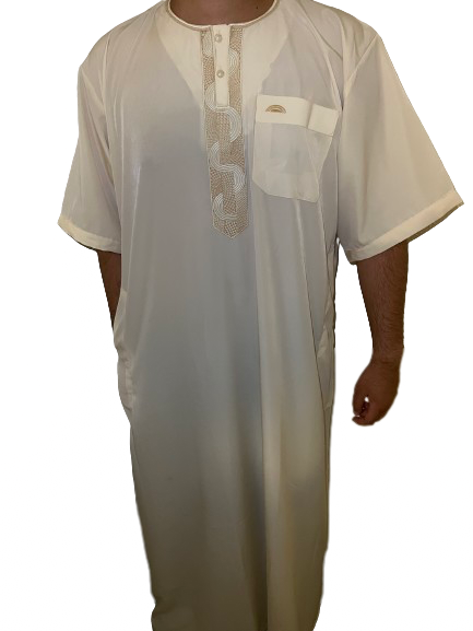 Abaya Shami kurzärmlig Creme